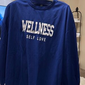 SHEIN Blue Wellness Self Love Top